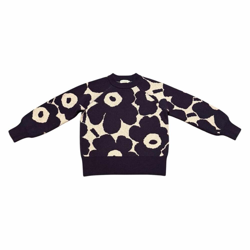 Marimekko Kietoa Unikko 100% wool jacquard knit pullover sweater